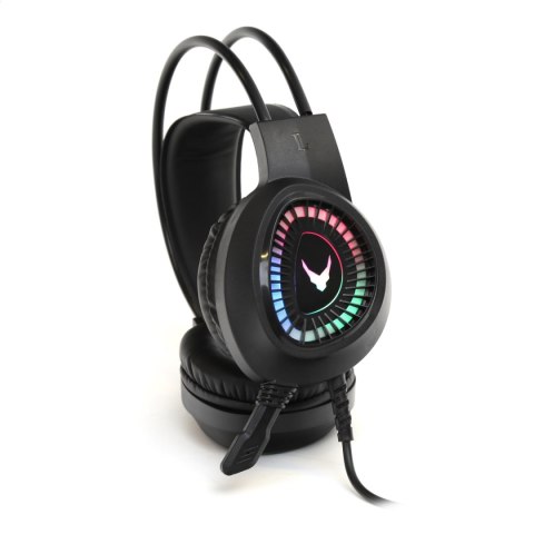 VARR GAMING RGB HEADPHONES WITH MIC SŁUCHAWKI NAUSZNE Z MIKROFONEM STEREO LITE 3,5MM USB BLACK [45559] TE