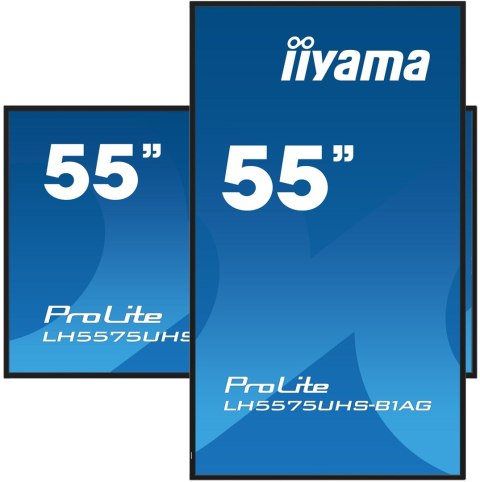 Iiyama LH5575UHS-B1AG signage display Płaski panel Digital Signage 138,7 cm (54.6") LCD Wi-Fi 500 cd/m2 4K Ultra HD Czarny Proce Iiyama LH5575UHS-B1AG signage display Płaski panel Digital Signage 138,7 cm (54.6") LCD Wi-Fi 500 cd/m2 4K Ultra HD Czarny Proce
