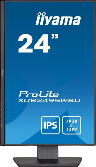 Monitor IIYAMA XUB2495WSU-B5 24.1inch ETE WUXGA IPS-panel 300cd/m2 VGA HDMI DisplayPort 5ms Speakers 15cm Height adjustable Stan