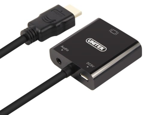 Adapter UNITEK HDMI - VGA + audio HDMI (wtyk) - VGA (gniazdo) Y-6333 Adapter UNITEK HDMI - VGA + audio HDMI (wtyk) - VGA (gniazdo) Y-6333