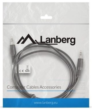 LANBERG CA-MJMJ-10CC-0012-BK 1.2m /s1x Jack 3.5 mm (wtyk) 1x Jack 3.5 mm (wtyk)