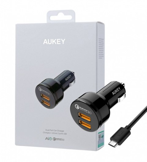Ładowarka AUKEY 2x USB 3.0 Czarny CC-T8 Ładowarka AUKEY 2x USB 3.0 Czarny CC-T8