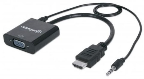 Konwerter MANHATTAN HDMI (M) + Jack 3.5 mm - VGA (F) VGA - HDMI + 3.5 mm audio 151450