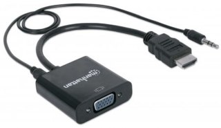 Konwerter MANHATTAN HDMI (M) + Jack 3.5 mm - VGA (F) VGA - HDMI + 3.5 mm audio 151450