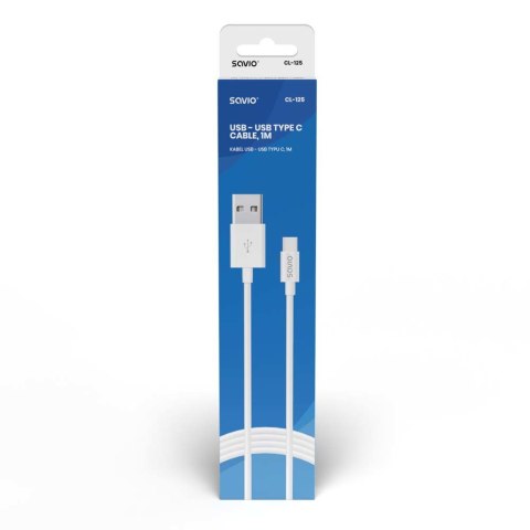 Kabel SAVIO CL-125 (USB typu C - USB 2.0 typu A ; 1m; kolor biały) Kabel SAVIO CL-125 (USB typu C - USB 2.0 typu A ; 1m; kolor biały)
