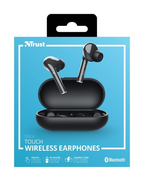 SŁUCHAWKI BLUETOOTH TRUST Nika Touch Black SŁUCHAWKI BLUETOOTH TRUST Nika Touch Black