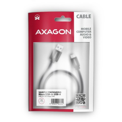 Kabel USB AXAGON microUSB typ B 1 Kabel USB AXAGON microUSB typ B 1