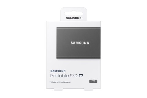 Dysk zewnętrzny SSD Samsung T7 (1TB; USB 3.2; szary; MU-PC1T0T/WW) Dysk zewnętrzny SSD Samsung T7 (1TB; USB 3.2; szary; MU-PC1T0T/WW)