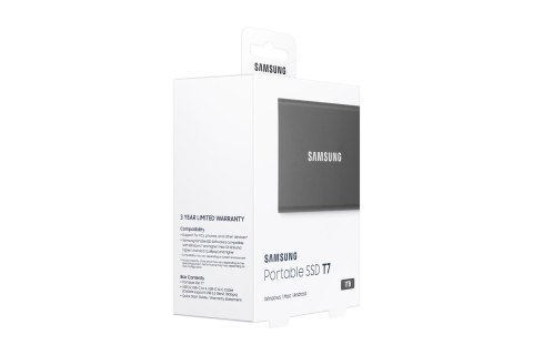 Dysk zewnętrzny SSD Samsung T7 (1TB; USB 3.2; szary; MU-PC1T0T/WW) Dysk zewnętrzny SSD Samsung T7 (1TB; USB 3.2; szary; MU-PC1T0T/WW)