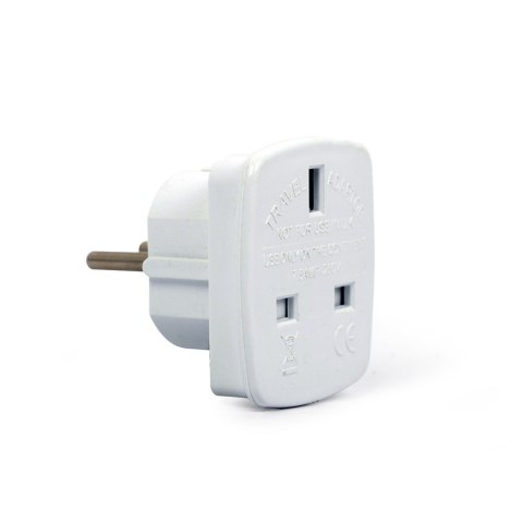 Adapter GEMBIRD A-AC-UKEU-001 (Angielski F - PL (10A) M; kolor biały)