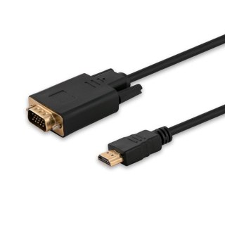 Adapter SAVIO CL-103 (HDMI M - D-Sub (VGA) M; 1,8m; kolor czarny)