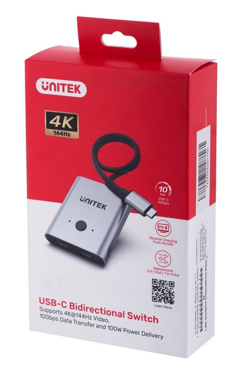 UNITEK PRZEŁĄCZNIK USB-C 4K 144HZ, DWUKIERUNKOWY UNITEK PRZEŁĄCZNIK USB-C 4K 144HZ, DWUKIERUNKOWY
