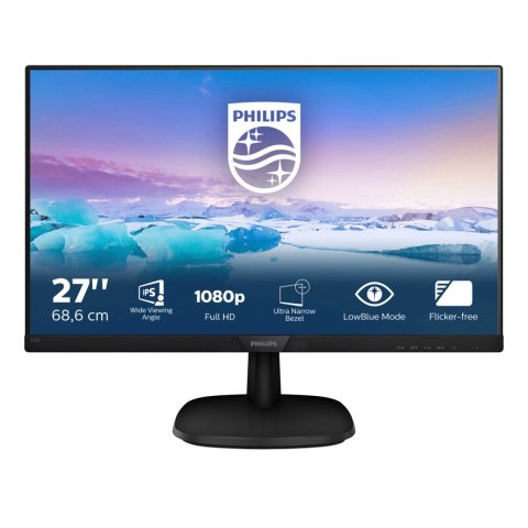 Monitor Philips 273V7QJAB/00 (27"; IPS/PLS; FullHD 1920x1080; DisplayPort, HDMI, VGA; kolor czarny) Monitor Philips 273V7QJAB/00 (27"; IPS/PLS; FullHD 1920x1080; DisplayPort, HDMI, VGA; kolor czarny)