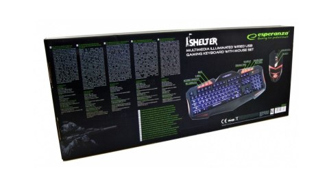 Zestaw klawiatura + mysz membranowa Esperanza EGK3000 (USB 2.0; kolor czarny; optyczna) Zestaw klawiatura + mysz membranowa Esperanza EGK3000 (USB 2.0; kolor czarny; optyczna)