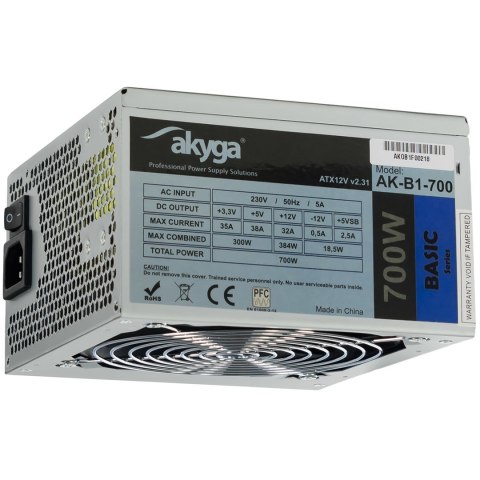 Zasilacz Akyga AK-B1-700 (700 W; Pasywne; 120 mm) Zasilacz Akyga AK-B1-700 (700 W; Pasywne; 120 mm)