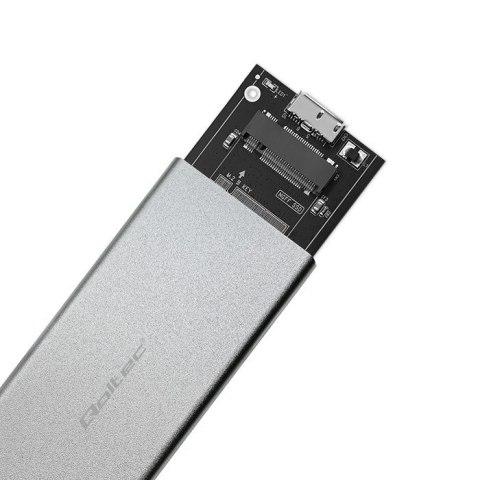 QOLTEC OBUDOWA NA DYSK M.2 SSD | SATA | NGFF | USB 3.0 | SUPER SPEED 5GB/S | 2TB | SREBRNY