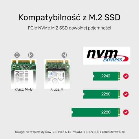 UNITEK OBUDOWA NA DYSK/KLONOWANIE 2XM.2, PCIE/NVME UNITEK OBUDOWA NA DYSK/KLONOWANIE 2XM.2, PCIE/NVME