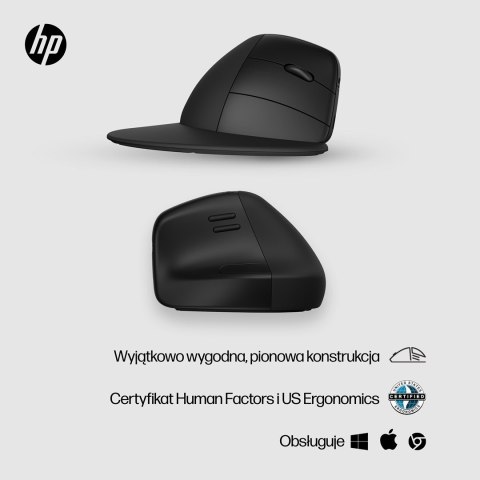 Mysz HP 920 Ergonomic Vertical Mouse Black bezprzewodowa czarna Mysz HP 920 Ergonomic Vertical Mouse Black bezprzewodowa czarna