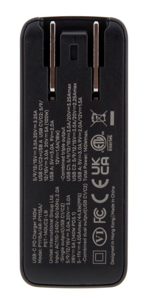 UNITEK ŁADOWARKA GAN 2X USB-C, USB-A, 140W UNITEK ŁADOWARKA GAN 2X USB-C, USB-A, 140W