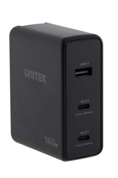 UNITEK ŁADOWARKA GAN 2X USB-C, USB-A, 140W UNITEK ŁADOWARKA GAN 2X USB-C, USB-A, 140W