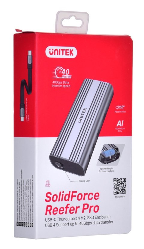 UNITEK OBUDOWA HDD/SSD M.2,PCIE/NVME,40GBPS, USB4 UNITEK OBUDOWA HDD/SSD M.2,PCIE/NVME,40GBPS, USB4