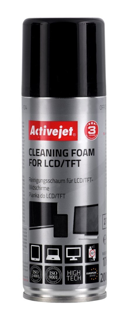 Activejet AOC-104 Pianka do czyszczenia matryc (200 ml) Antystatyczna pianka z aktywnymi cząsteczkami środków powierzchniowo-czy Activejet AOC-104 Pianka do czyszczenia matryc (200 ml) Antystatyczna pianka z aktywnymi cząsteczkami środków powierzchniowo-czy