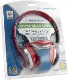 Słuchawki Esperanza TECHNO EH145R (kolor czerwony) Słuchawki Esperanza TECHNO EH145R (kolor czerwony)