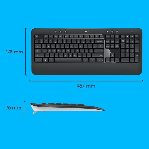 Zestaw klawiatura + mysz membranowa Logitech MK540 920-008685 (USB; kolor czarny; optyczna; 1000 DPI) Zestaw klawiatura + mysz membranowa Logitech MK540 920-008685 (USB; kolor czarny; optyczna; 1000 DPI)