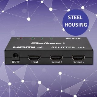 QOLTEC ROZDZIELACZ SPLITTER 2XHDMI 4KX2K | 3.4GB/S